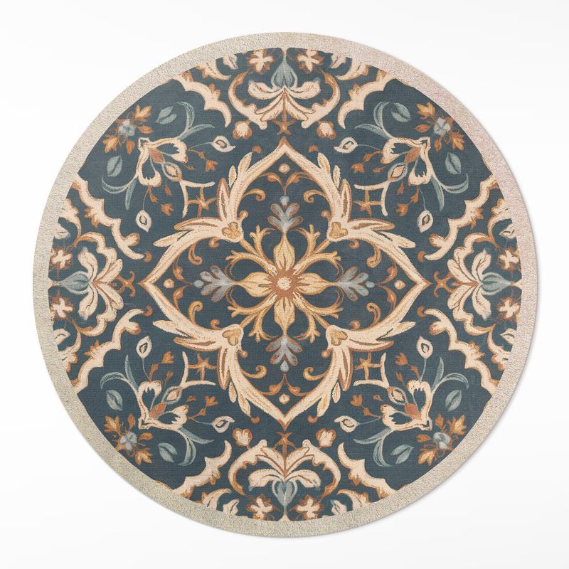 Dywan Okrągły Wewnętrzny Wallfluent fi70 cm Roślinna dekoracja 1 szt.