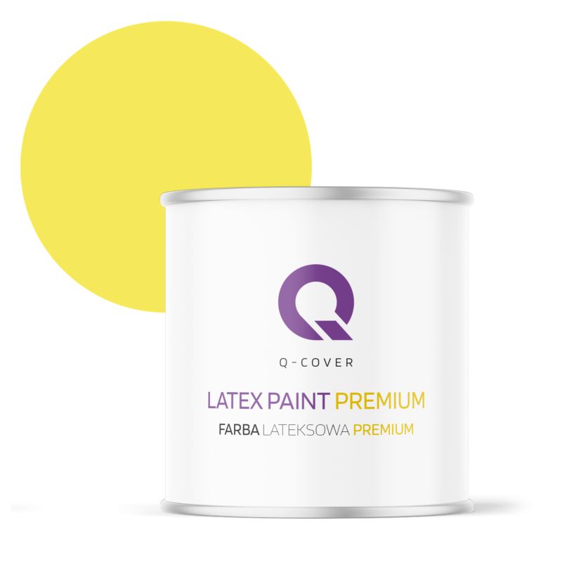 Farba Lateksowa Premium Plamoodporna do Ścian i Sufitów Q-Cover Cytrynowy H7276 Głęboki Mat 2L