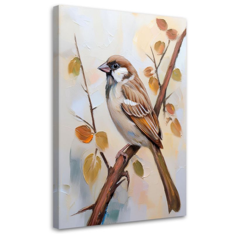 Obraz na płótnie Feeby Ptak na gałęzi boho 80x120cm 1szt