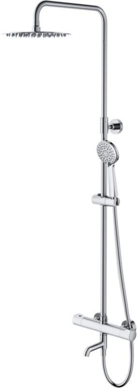 Zestaw wannowo-prysznicowy Cersanit City Square z termostatem, chrom, z deszczownicą - 1 szt.