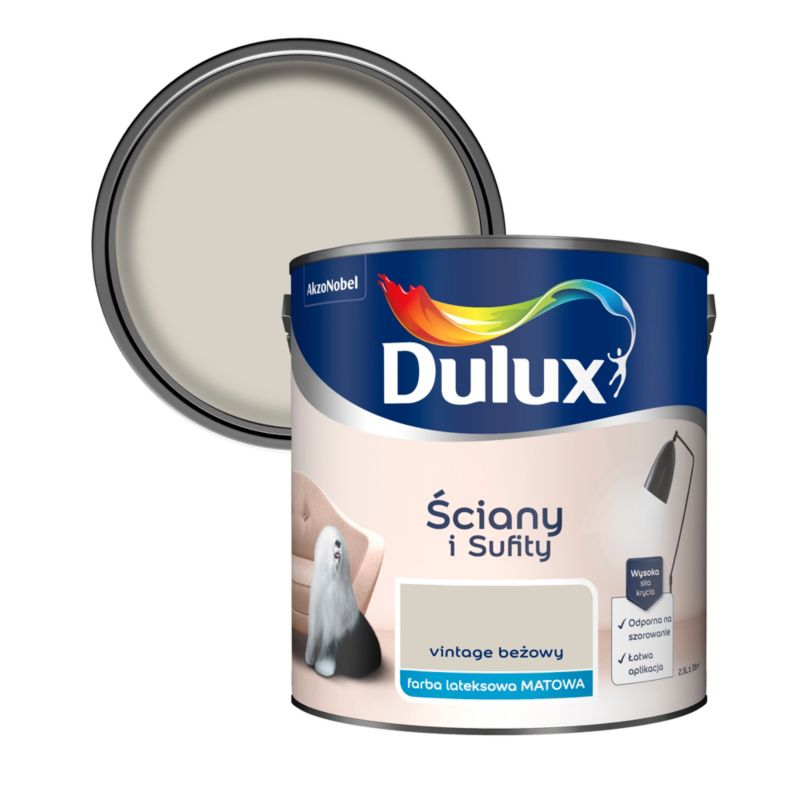 Farba Dulux Ściany i Sufity vintage beżowy 2,5 l
