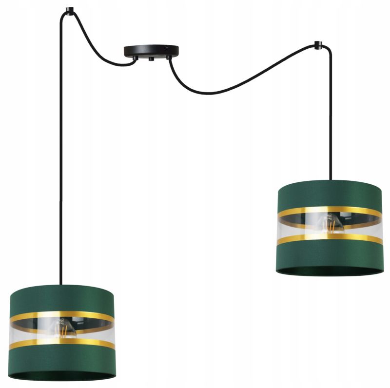 Lampa sufitowa wisząca Light Home LH Spider Elegance Gold 2x E27 60W zielony/czarny 1szt.