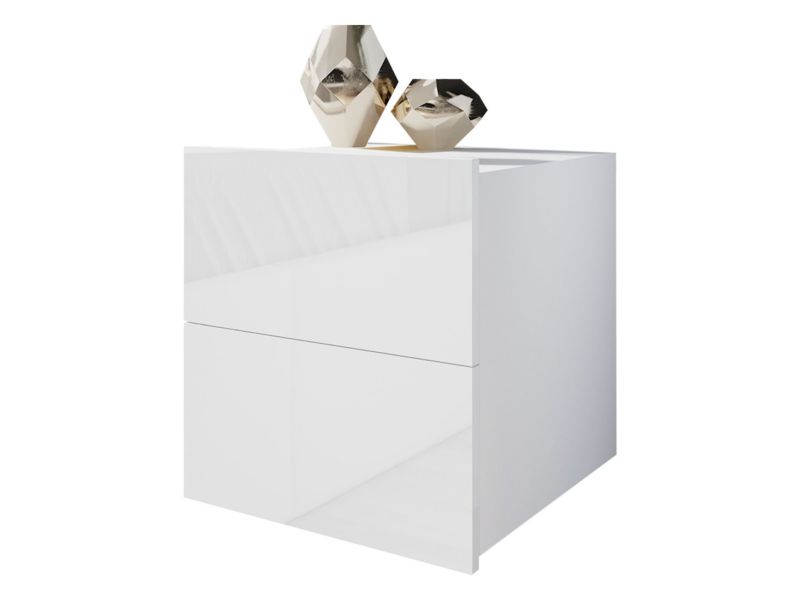 Stolik nocny MIRJAN 24 Calabrini 6 biały + biały połysk 1 szt.