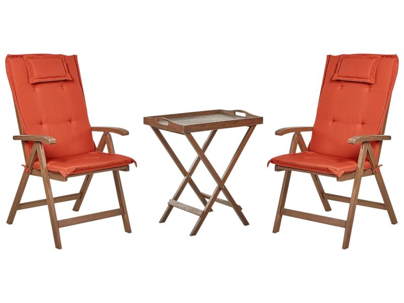 Zestaw mebli balkonowych Z poduszką Amantea Drewno Czerwony 1 kpl