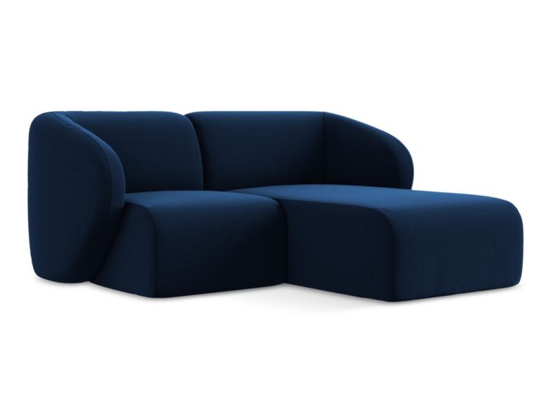 Narożnik prawostronny LaMiaSofa CERVO z tkaniny welwetowej 178x166 cm królewski niebieski 1 szt.