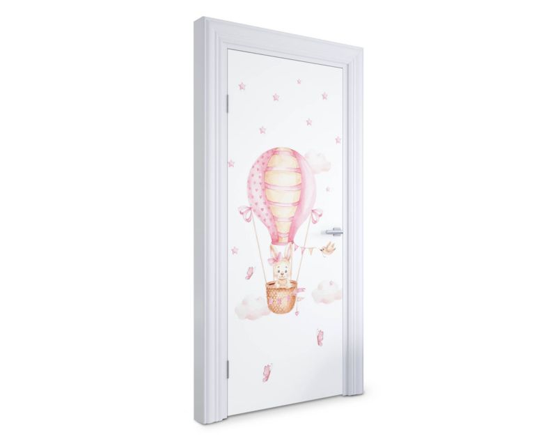 Naklejka samoprzylepna na drzwi Wallfluent 85x205 cm Balonowy króliczek 1 szt.