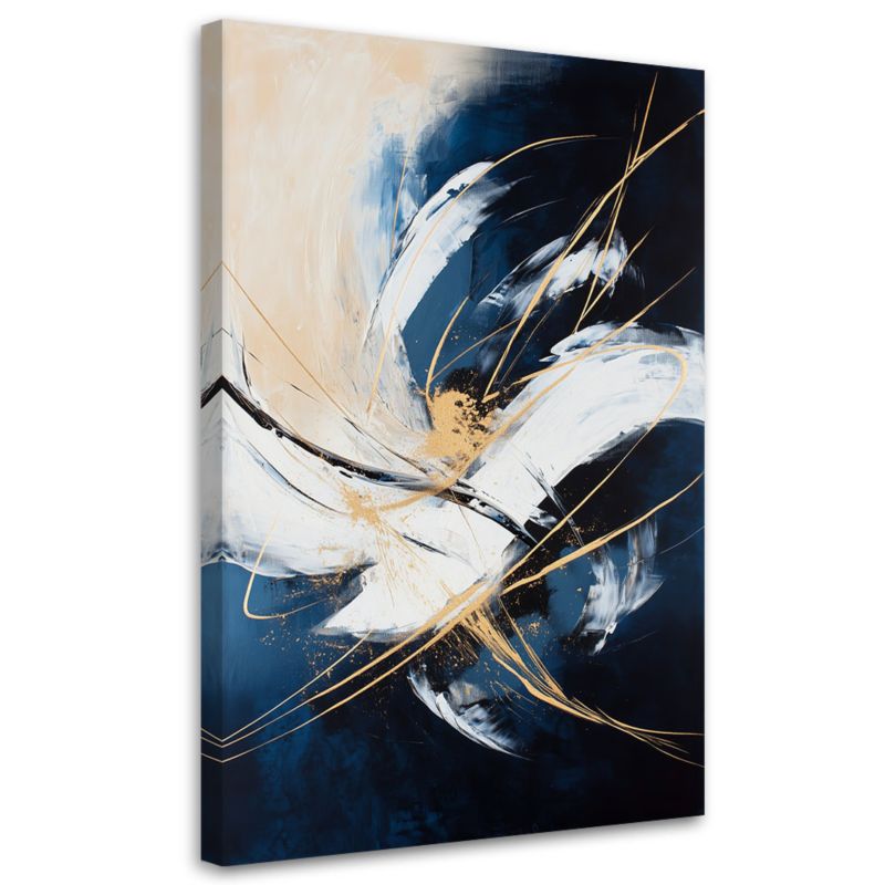 Obraz do salonu loftu biura Feeby Abstrakcja niebieski beżowy 70x100cm 1szt