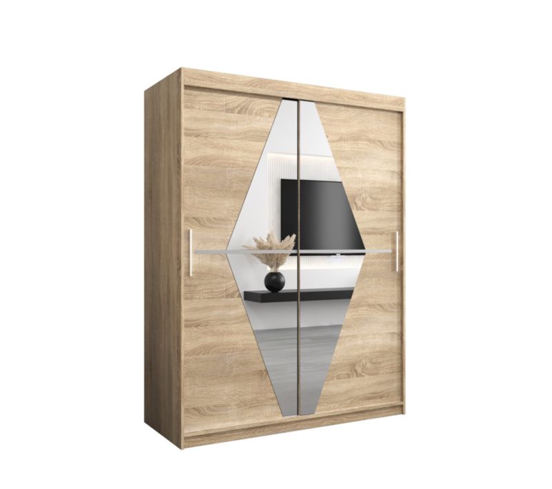 Szafa przesuwna Garderoba Abiks BOLIWIA 150 dąb sonoma + dąb sonoma 1 szt.