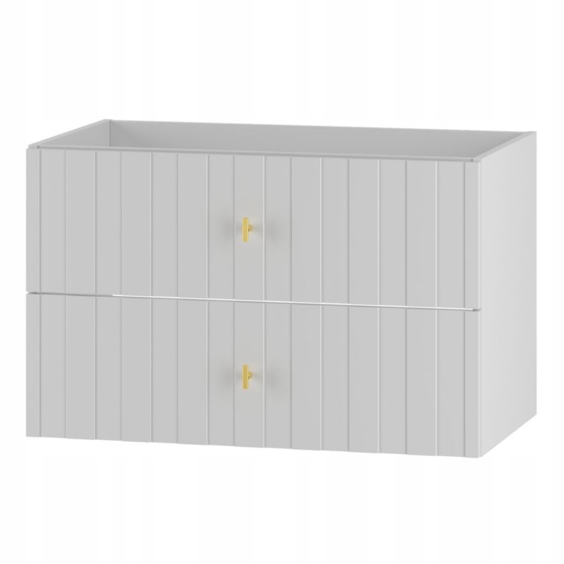 Szafka pod umywalkę Furnidea 80 cm biały mat złote uchwyty Elegante 1 szt.