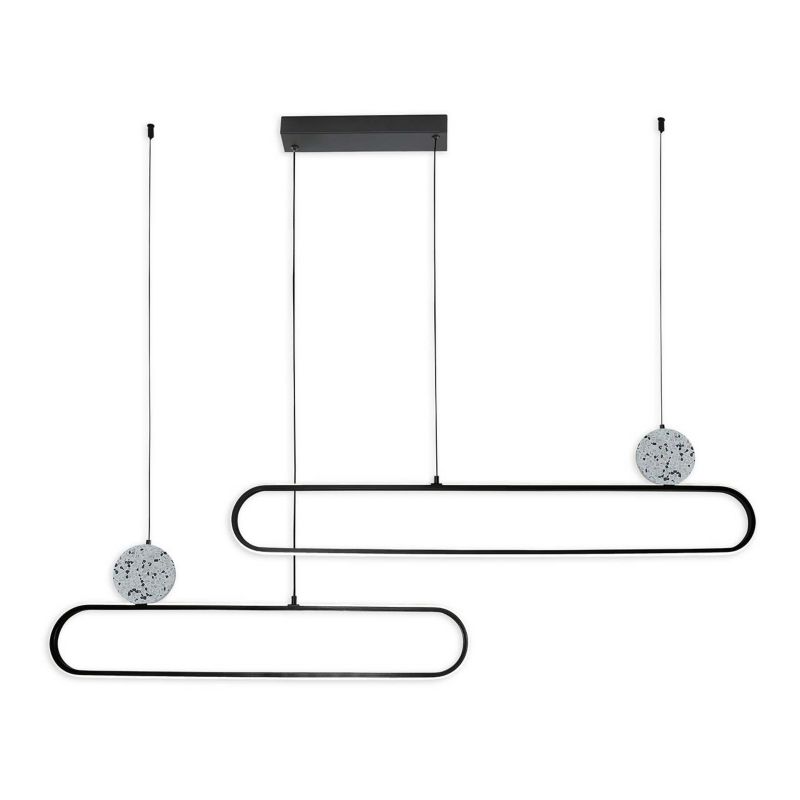 Lampa wisząca Sanico Goldlux LED Florentyna 48W 4000K czarna biały kamień IP20 - 1 szt.