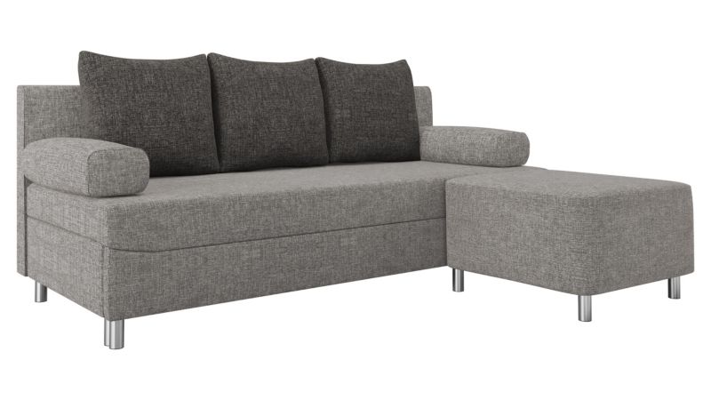 Kanapa rozkładana MIRJAN 24 Dover + pufa szary/grafitowy 1 szt.