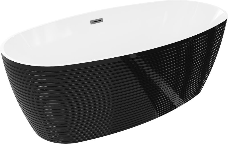 Wanna wolnostojąca Mexen Lira biało-czarna 170x80 cm 1 szt.