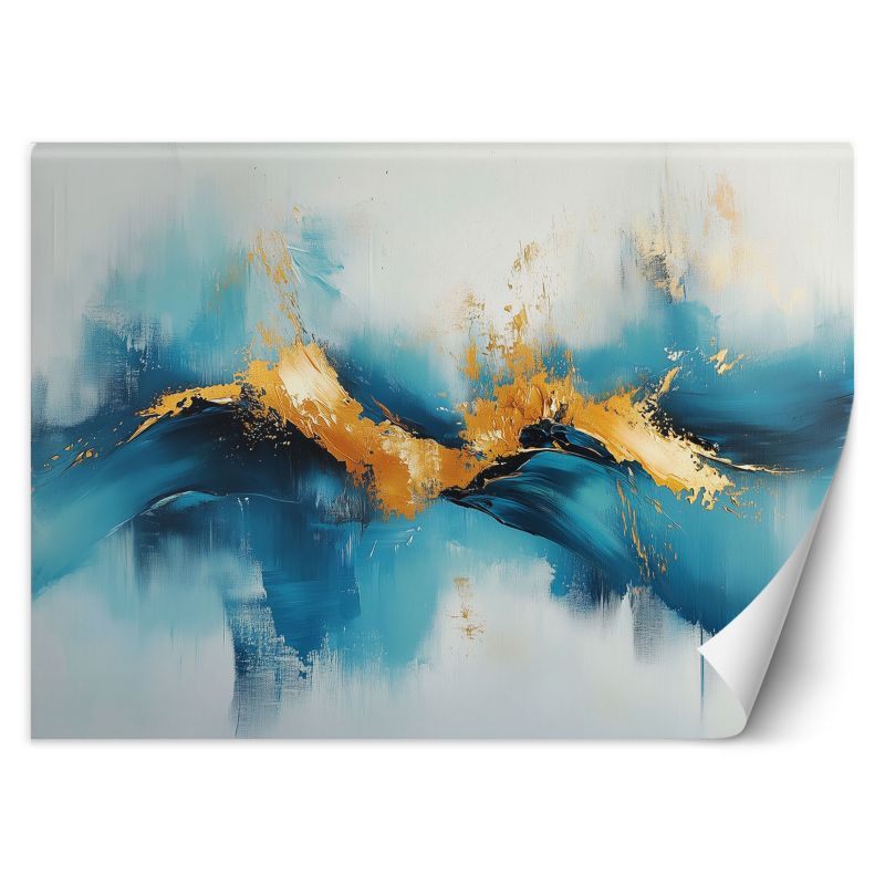 Fototapeta Feeby Abstrakcja Turkusowa ze Żłotem 150x105 1 szt