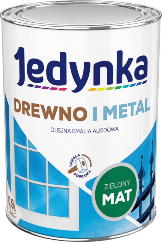 Emalia alkidowa Jedynka Drewno i Metal zielony mat 0,9 l