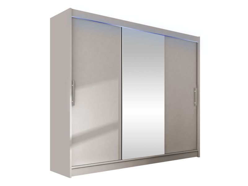 Szafa MIRJAN 24 z drzwiami przesuwnymi Aston I 250 z oświetleniem RGB kaszmir/lustro 1 szt.