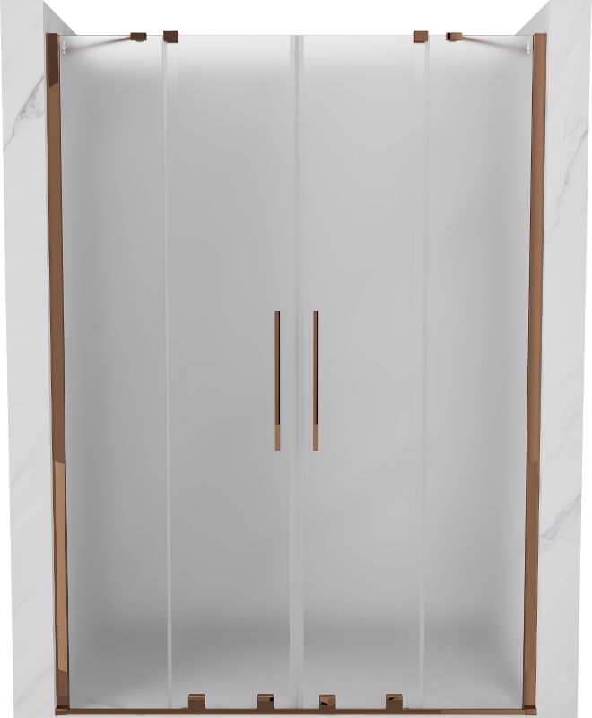 Drzwi prysznicowe Mexen Velar szron/różowe złoto 140 cm 1 szt.