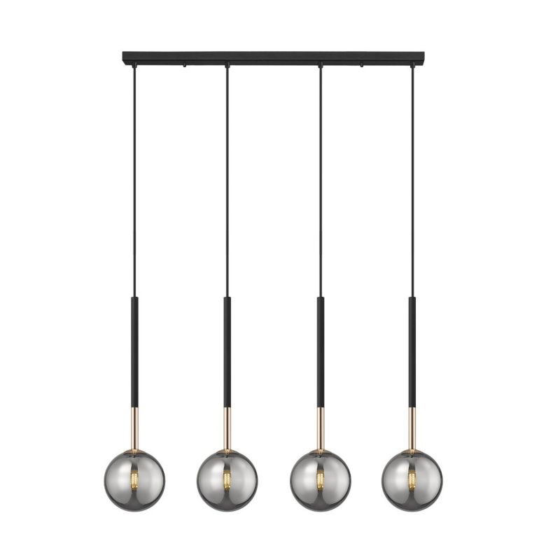 Lampa wisząca Zuma Line Arcturus czarny mat-francuskie złoto-szkło chrom wym: 173 x 77 x 14 cm 4xG9 x 4W 1 szt.