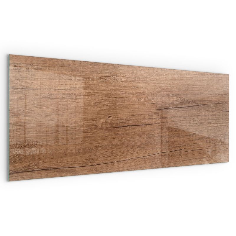 Szyba Prostokątna przed Kominek Wallfluent 125x50 cm Ochrona Podłogi przed Żarem Naturalny wzór drewna 1 szt.