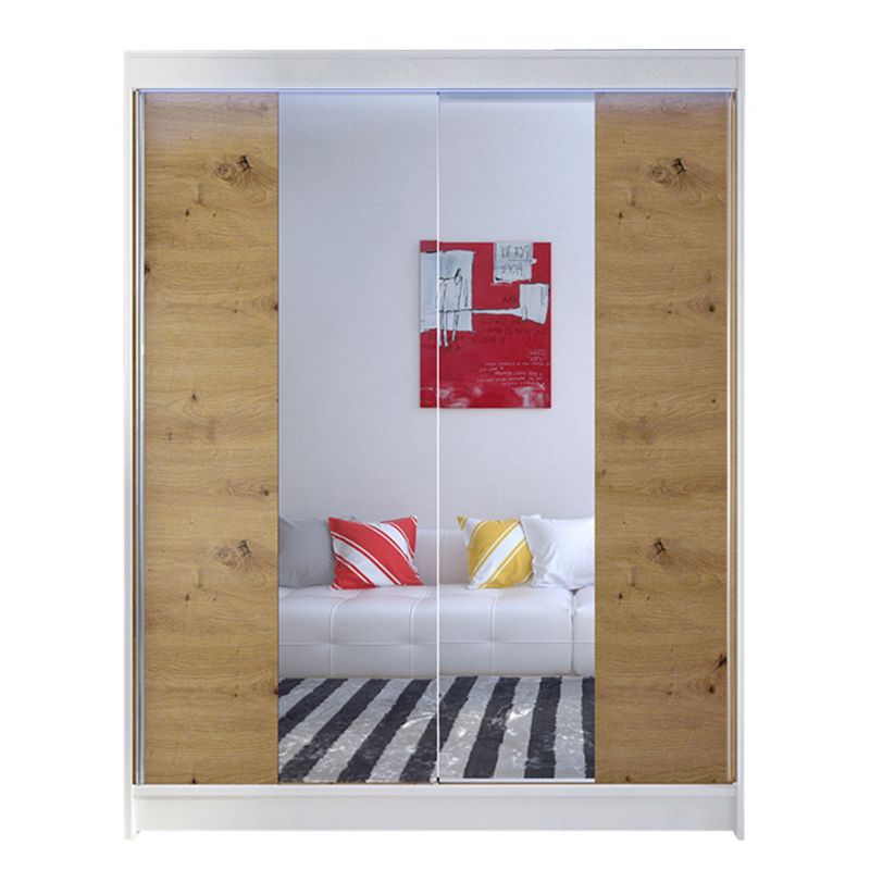 Szafa MIRJAN 24 z drzwiami przesuwnymi Camino II z oświetleniem RGB biały/dąb artisan 1 szt.