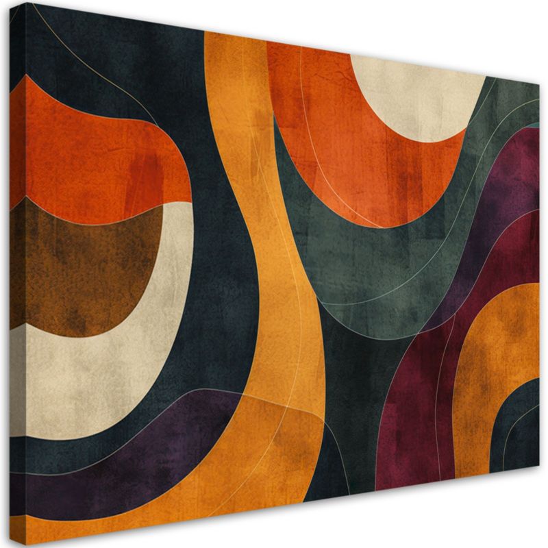 Obraz do salonu sypialni Feeby Abstrakcja w stylu Retro Kolorowa 100x70cm 1szt