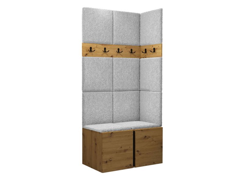 Garderoba MIRJAN 24 Orion I dąb artisan/czarny + szara bukla 1 kpl.