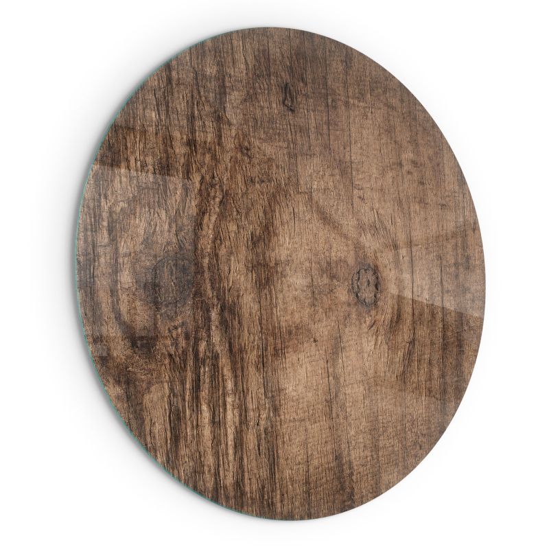 Szklana Podkładka Pod Kominek Okrąg Wallfluent Fi70 cm Rysunek naturalnych słojów drewna 1 szt.