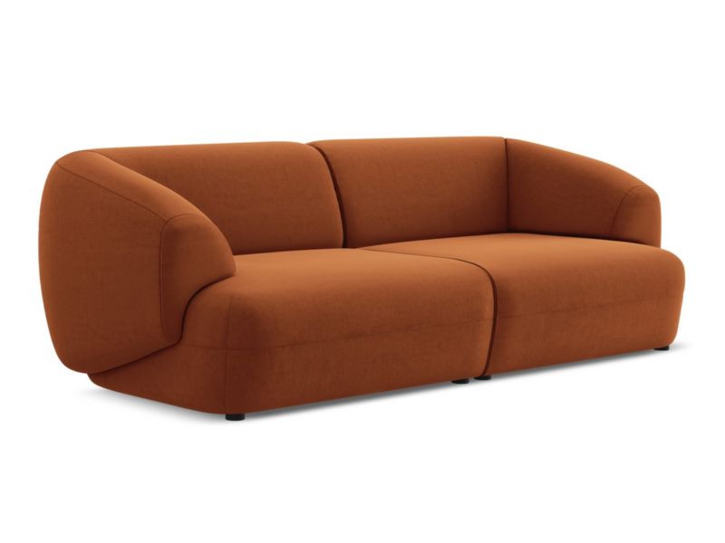 4-osobowa kanapa modułowa LaMiaSofa RIMINI z tkaniny welwetowej 232x98 cm terakota 1 szt.