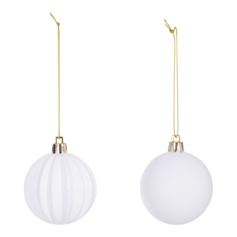 Bombki 6 cm 8 sztuk białe