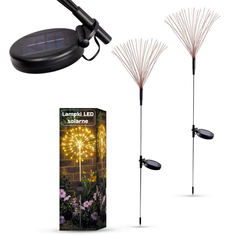 Lampa LED solarna ogrodowa MasterLED dmuchawiec 2,9W 84cm IP44 3000K ciepła biel 2 szt.