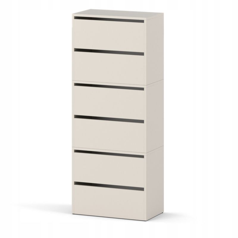 Szafka Na Buty Stiv-Meble 6 Drzwi 3 Moduły 60Cm Kaszmir 60X36X150 Cm 1Szt.