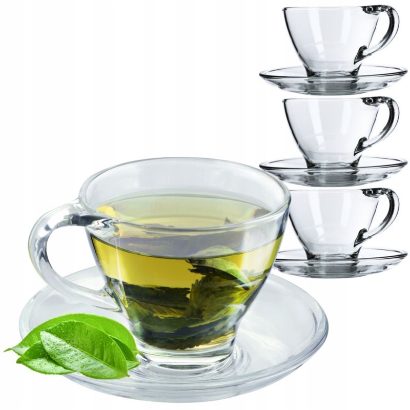 Filiżanki KADAX Ze Spodkiem Do Kawy Herbaty 200ml 4szt.