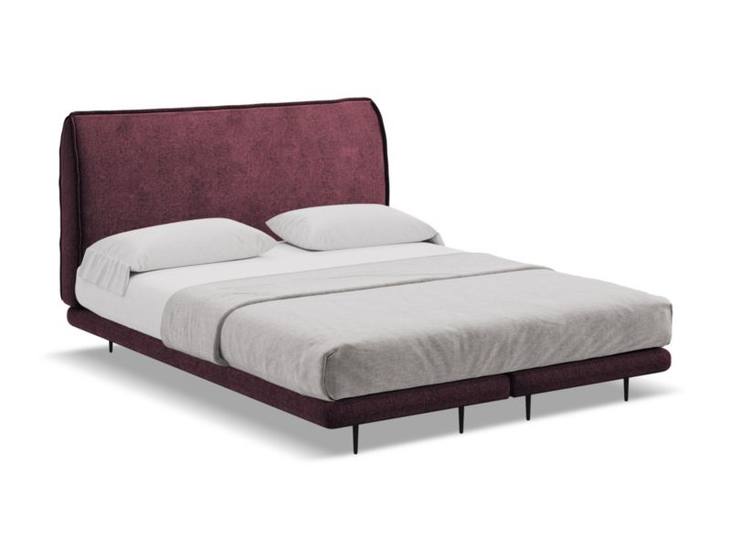 Łóżko LaMiaSofa Halia z tkaniny szenilowej 160x200 bordo 1 szt.