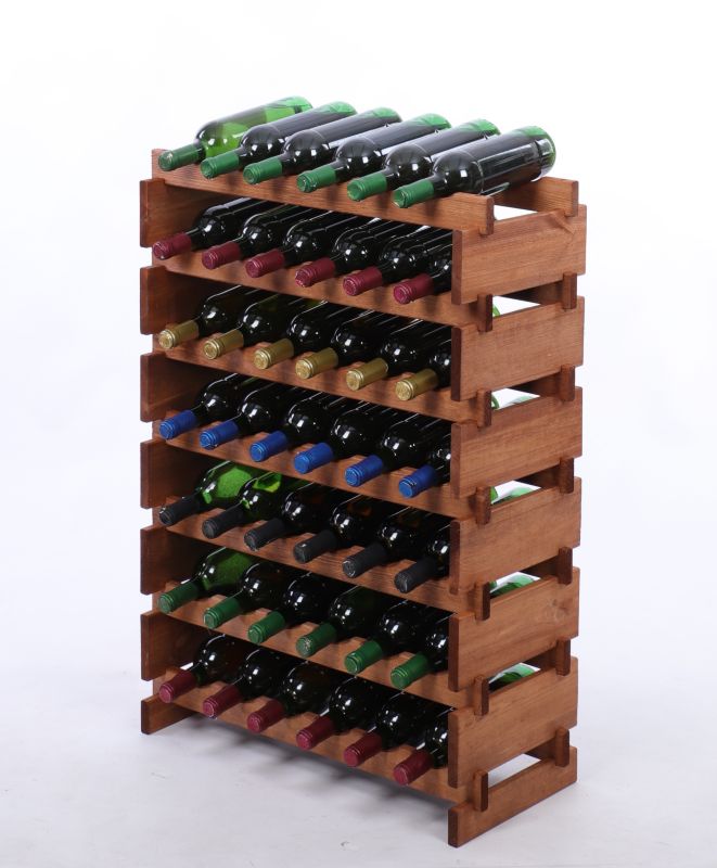 Stojak na wino MODO24 regał modułowy na butelki 7 leżni x 6 butelek montaż bez narzędzi impregnacja brązowa 1 szt.