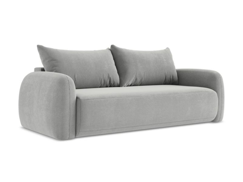 Kanapa 3-osobowa z funkcją spania LaMiaSofa Amalfi z tkaniny strukturalnej 250x112 cm jasny szary 1 szt.