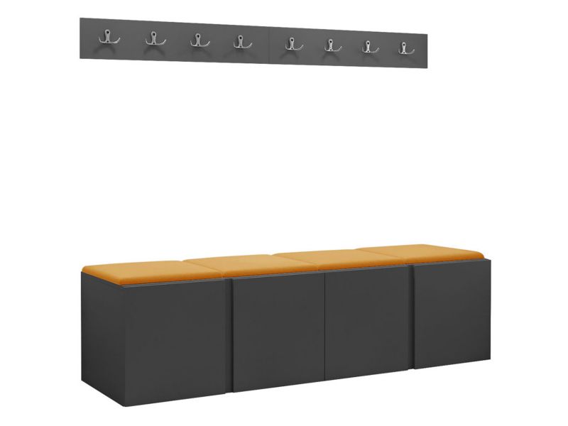 Garderoba MIRJAN 24 Orion VII grafit + żółty 1 kpl.