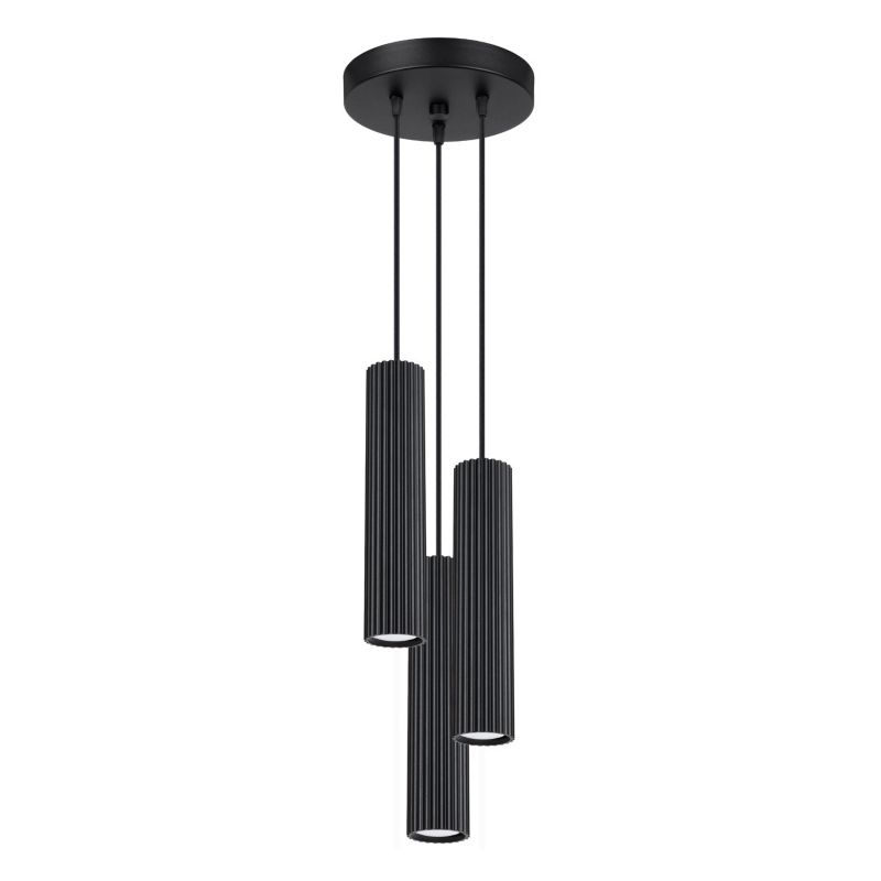 Lampa wisząca Sollux Lighting Karbon 0546 czarna nowoczesna 3xGU10 x 1 szt.