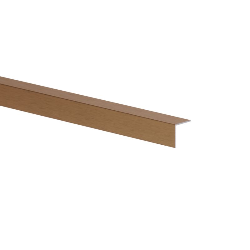 Kątownik aluminiowy szczotkowany 2600 x 15 x 15 x 1 mm złoty