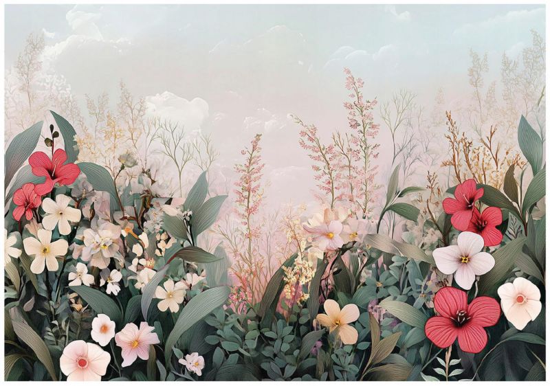 Fototapeta Kwiaty Polne Maki Do Salonu Sypialni WALLARENA 400x280 cm Tapeta Na Flizelinie 1 szt.