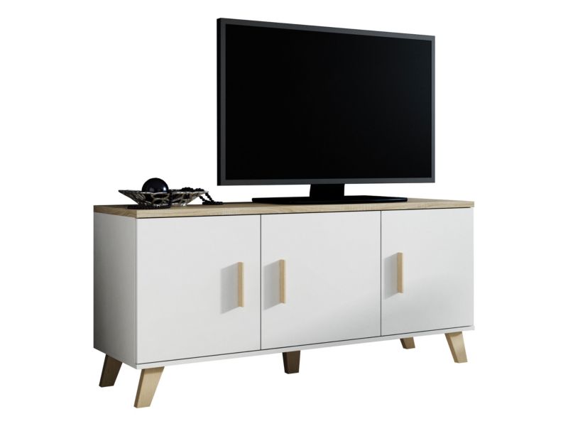 Komoda MIRJAN 24 Lotta 150 3D brylantowa biel + dąb sonoma 1 szt.