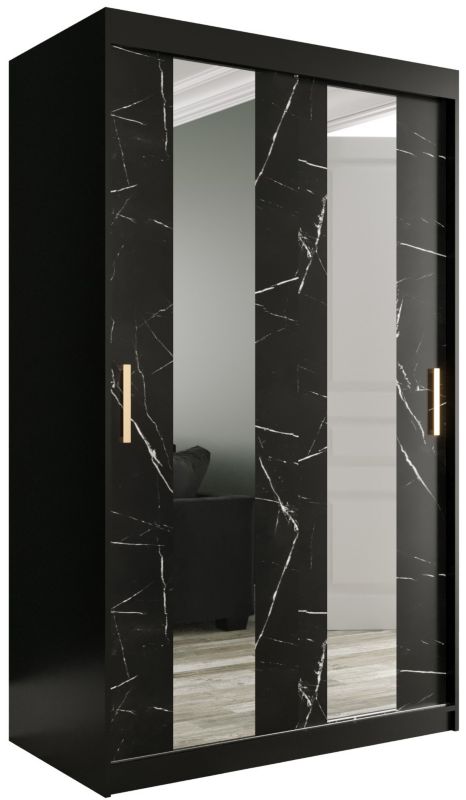 Szafa przesuwna Garderoba Abiks Marmur POLE 100 czarny + czarny 1 szt.