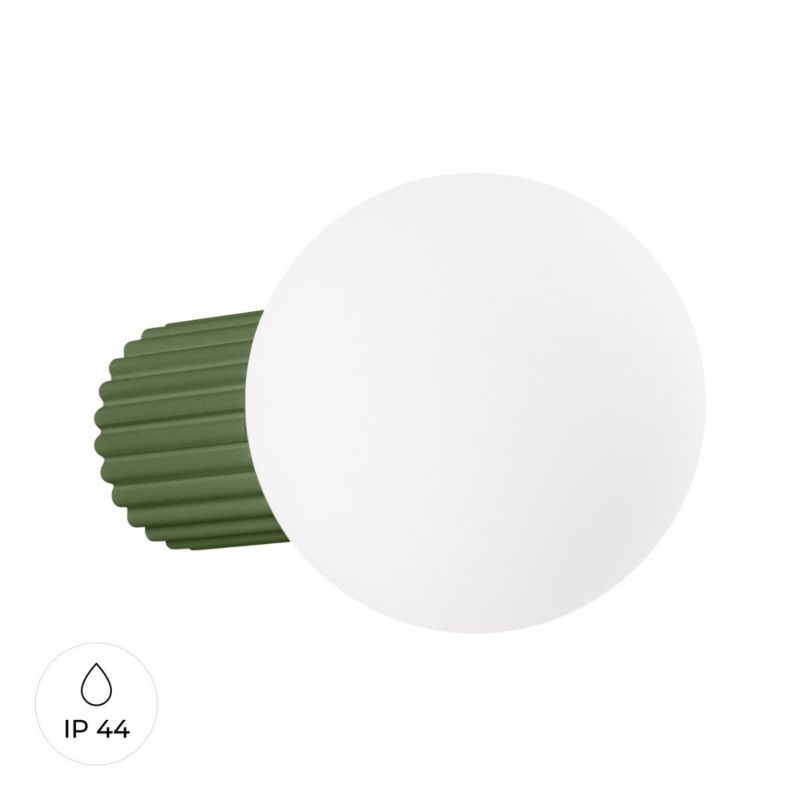 Kinkiet ścienny Sollux Lighting Halo zielony oliwkowo-biały styl nowoczesny 1 x G9 x IP44 wym: 12 x 12 x 17 cm - 1 szt.