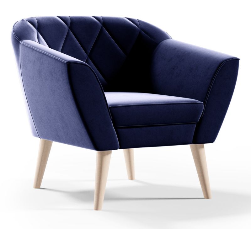 Fotel Gloria Skandynawski Sofello welur granat 80x75x90 1 szt