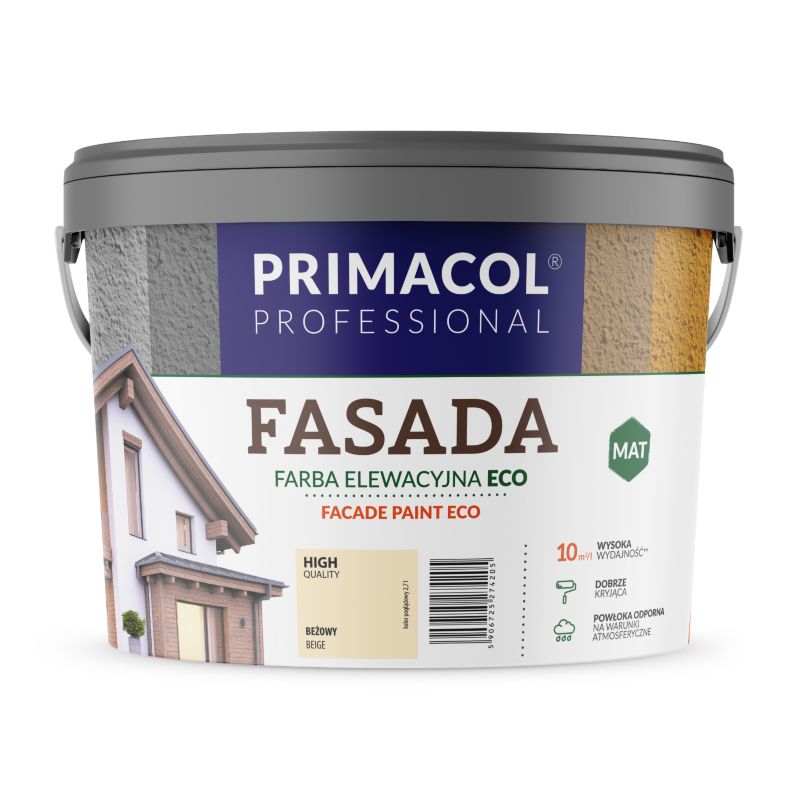 Farba Fasada Eco Primacol, kolor beżowy, 9 l, 1 szt.