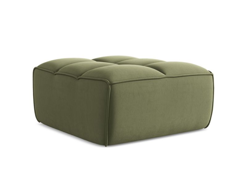 Pufa LaMiaSofa BELLUNO z tkaniny welwetowej 80x93 cm oliwkowy 1 szt.