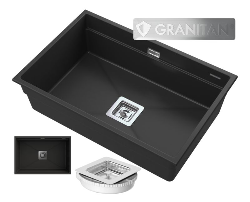 Zlewozmywak Granitowy Granitan Epir Jednokomorowy z Syfonem 1kpl.