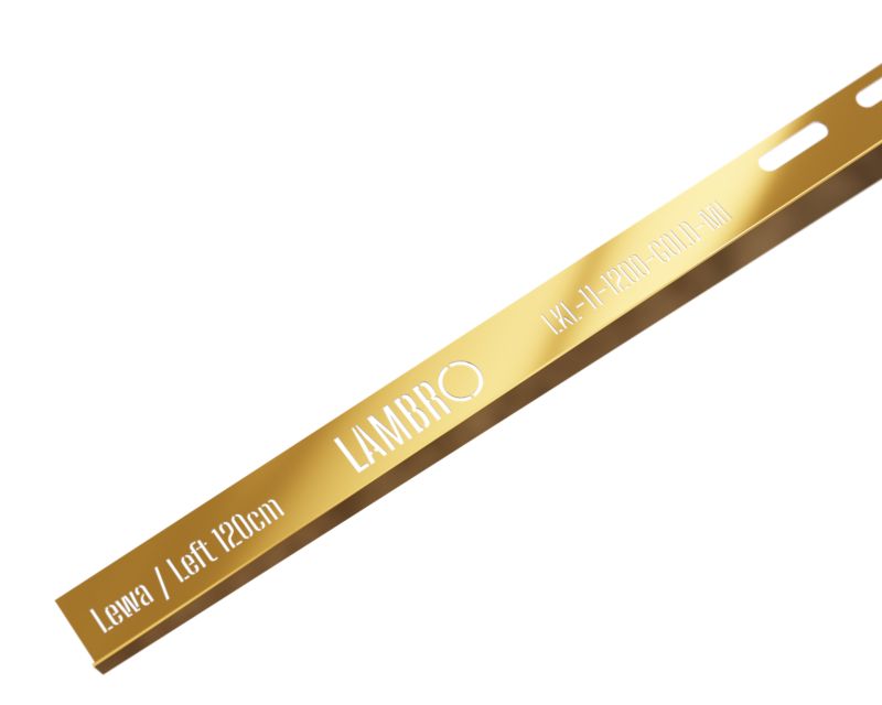 Listwa brodzikowa krawędziowa spadkowa Lambro złoty połysk 120 cm lewa 1 szt.