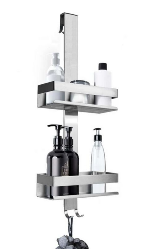 Organizer prysznicowy wiszący z 2 półkami Better Home stal nierdz. Premium