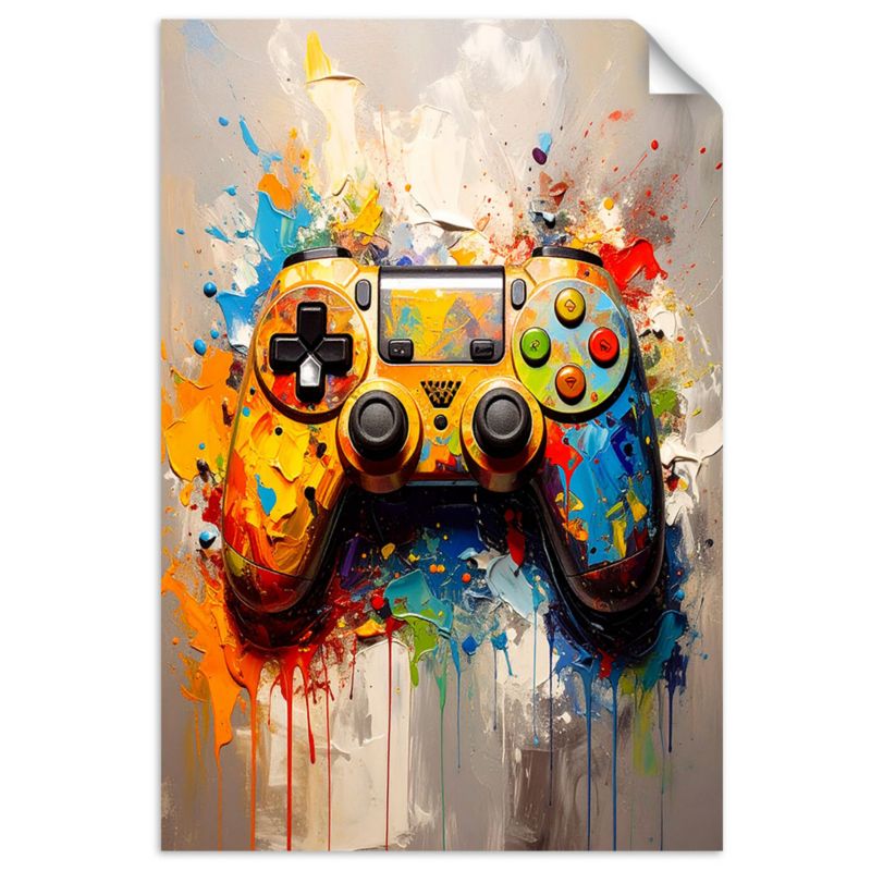 Naklejki samoprzylepne do salonu sypialni Feeby Kolorowy Kontroler do gier wideo 60x90cm 1szt