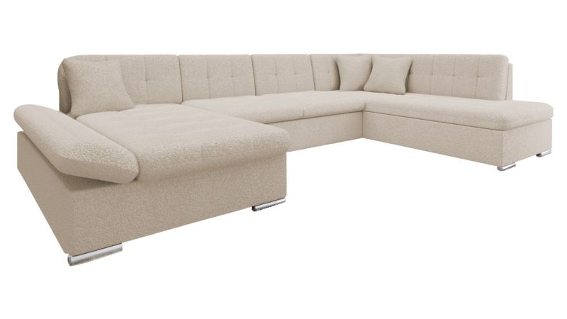 Narożnik z funkcją spania MIRJAN 24 Bergen Premium lewy jasnobeżowa bukla 1 szt.