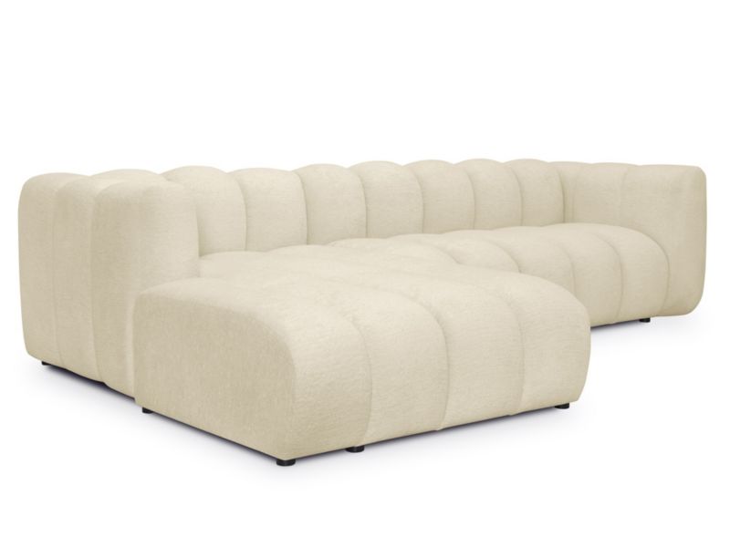 Narożnik lewostronny LaMiaSofa NAPOLI z tkaniny szenilowej 258x179 cm jasny beż 1 szt.